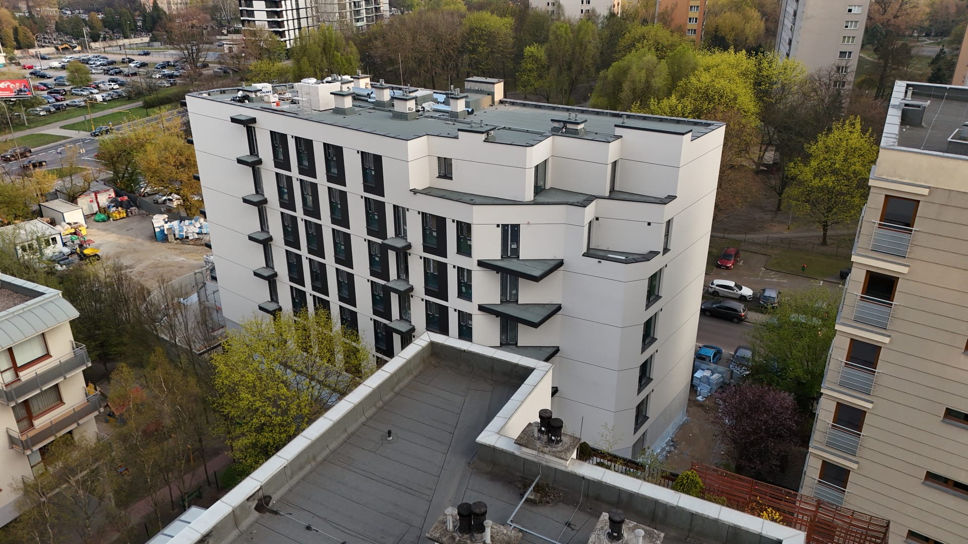 Bogusławskiego 21, Bielany — widok z drona